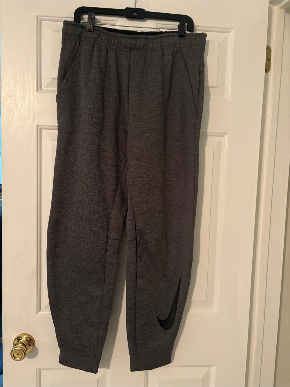 Nike Dark Gray Jogger Sweatpants with Black Swoosh